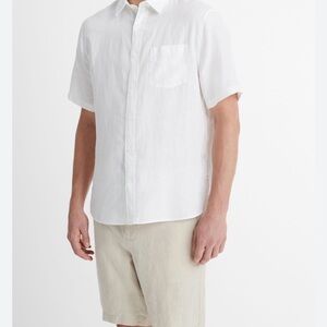 Vince linen white Short Sleeve Shirt 0204 B-1